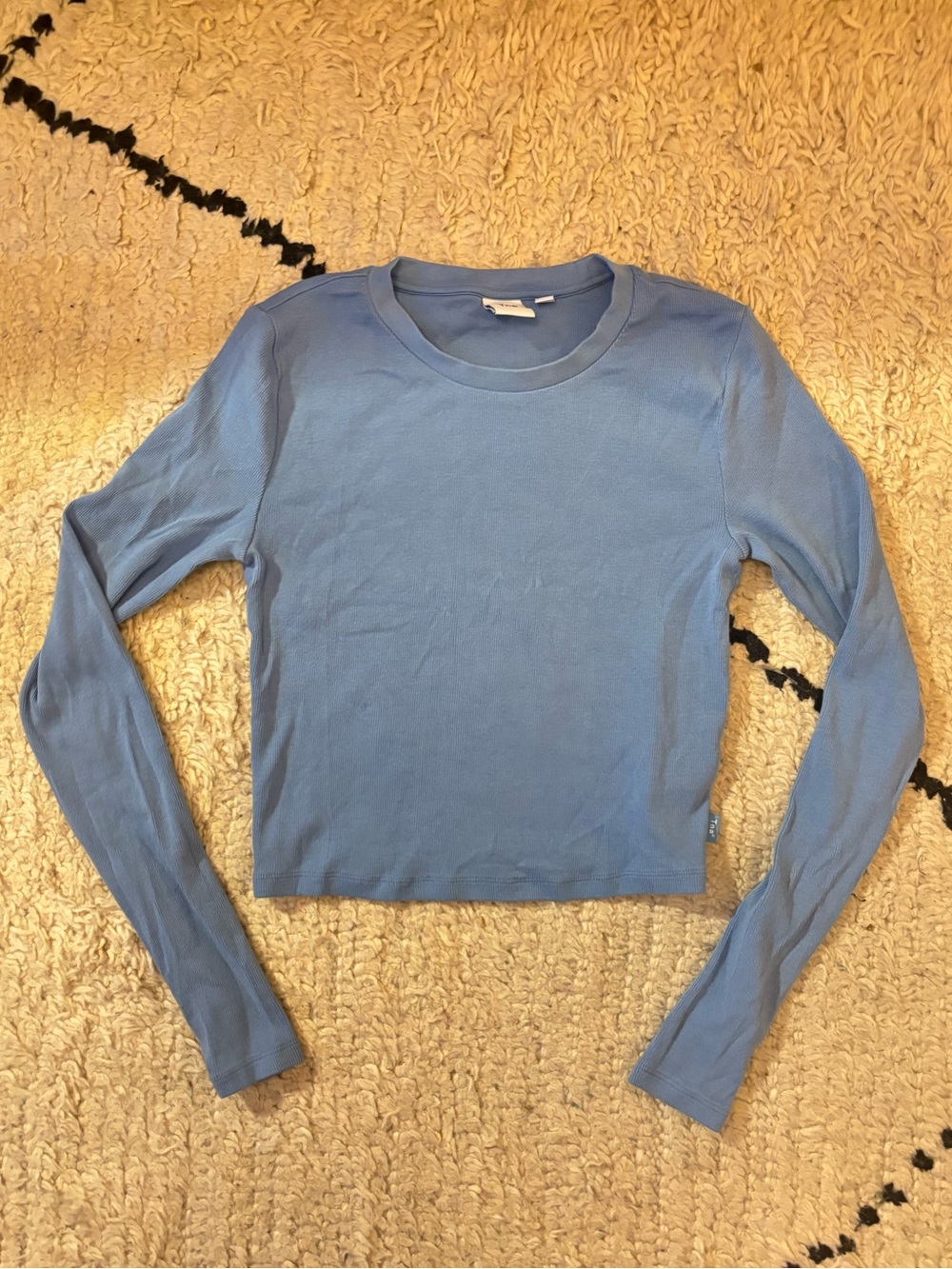 TNA Blue Long Sleeve Crop Tee